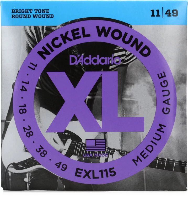 D Addario EXL115 XL Nickel Wound Electric Guitar Strings .011 .049 Medium