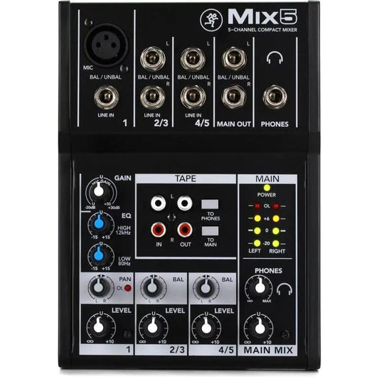 Mackie Mix5 5-channel Compact Mixer - Leitz Music--MIX5