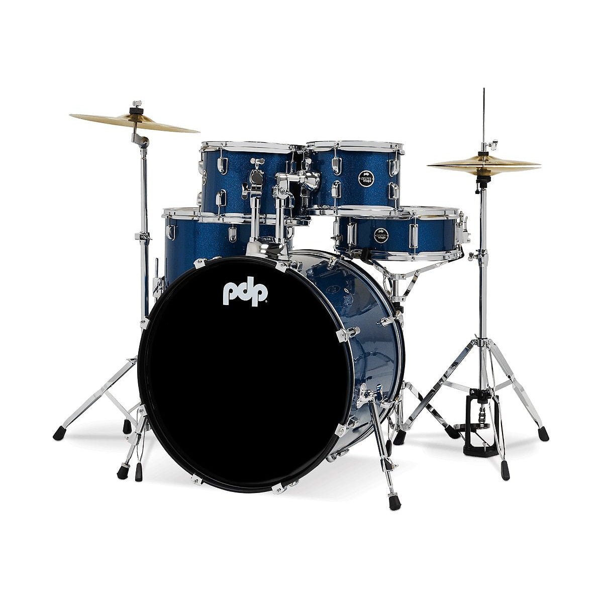 PDP Center Stage PDCE2215KTRB 5-piece Complete Drum Set with Cymbals - Royal Blue Sparkle - Leitz Music-647139547794-PDCE2215KTRB
