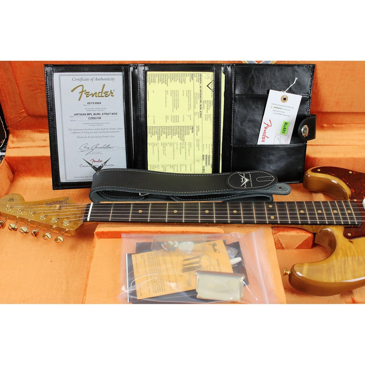 Fender Custom Shop Artisan Maple Burl Stratocaster - Natural NOS - Leitz Music - CZ563139