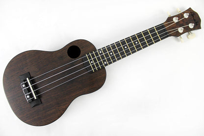 This is the front full view of an Amahi HCLF445 ABS Bocote Top Soprano.