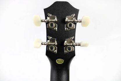 This is the back of the headstock of an Amahi HCLF660 ABS Koa Top Soprano.