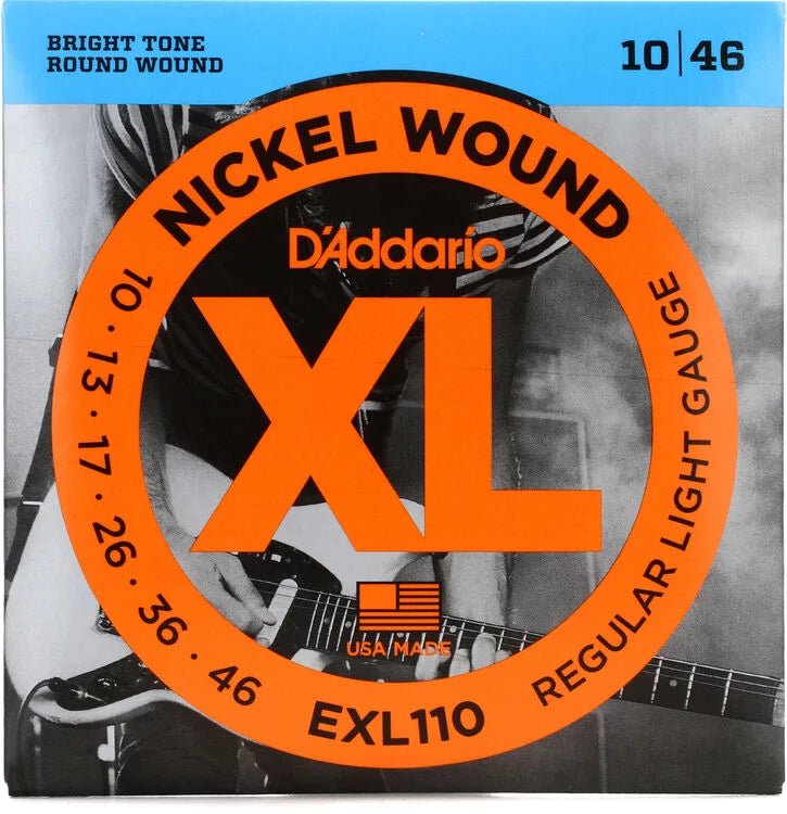 D'Addario EXL110 XL Nickel Wound Electric Guitar Strings - .010-.046 Regular Light - Leitz Music-199541412714-exl110