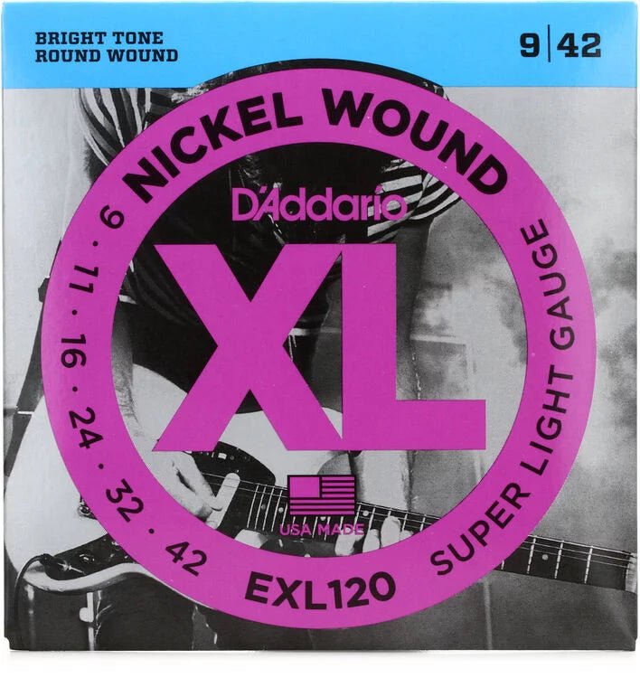 D'Addario EXL120 XL Nickel Wound Electric Guitar Strings - .009-.042 Super Light - Leitz Music-6970533508929-exl120
