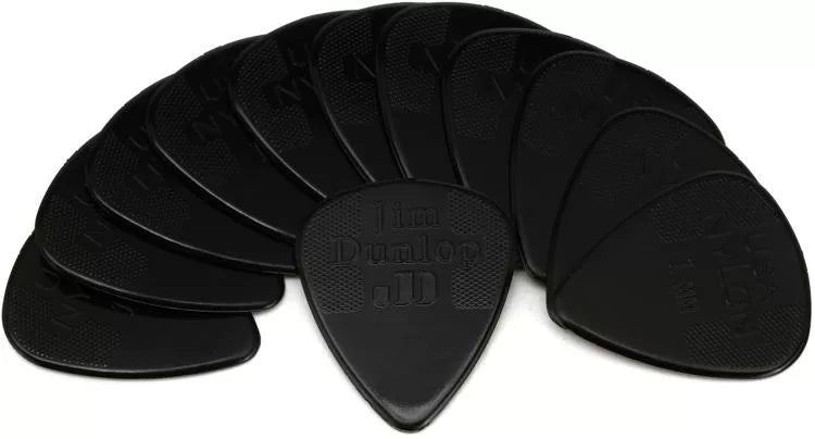 Dunlop 44P100 Nylon Standard Guitar Picks - 1.0mm Black (12-pack) - Leitz Music-696554452213-44p10