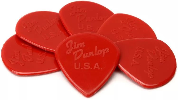 Dunlop 47P3N Nylon Jazz III Guitar Picks - 1.38mm Red Point Tip (6-pack) - Leitz Music-997253231889-47p3n
