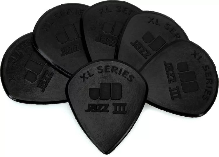 Dunlop 47PXLS Nylon Jazz III XL Guitar Picks Black Stiffo 6-pack - Leitz Music-997253326066-47pxls