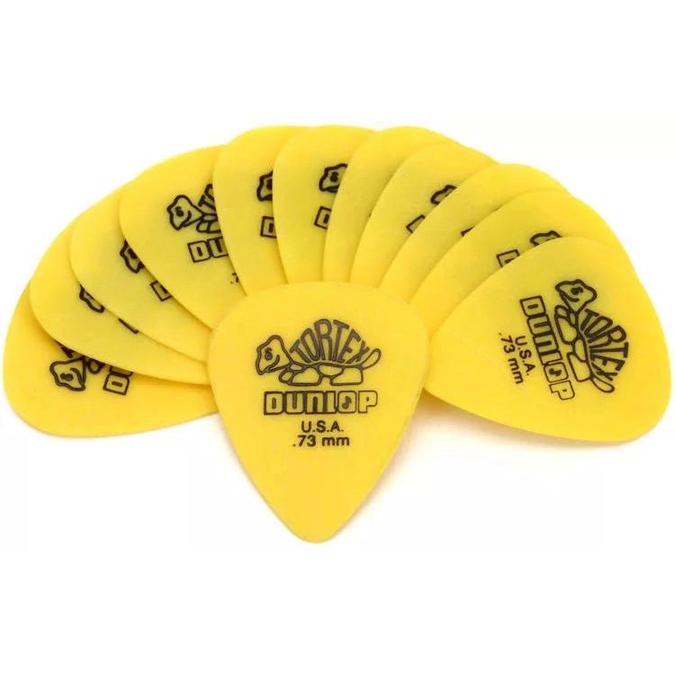 Dunlop Tortex Standard Guitar Picks - .73mm Yellow (12-pack) - Leitz Music-818261412742-418P073