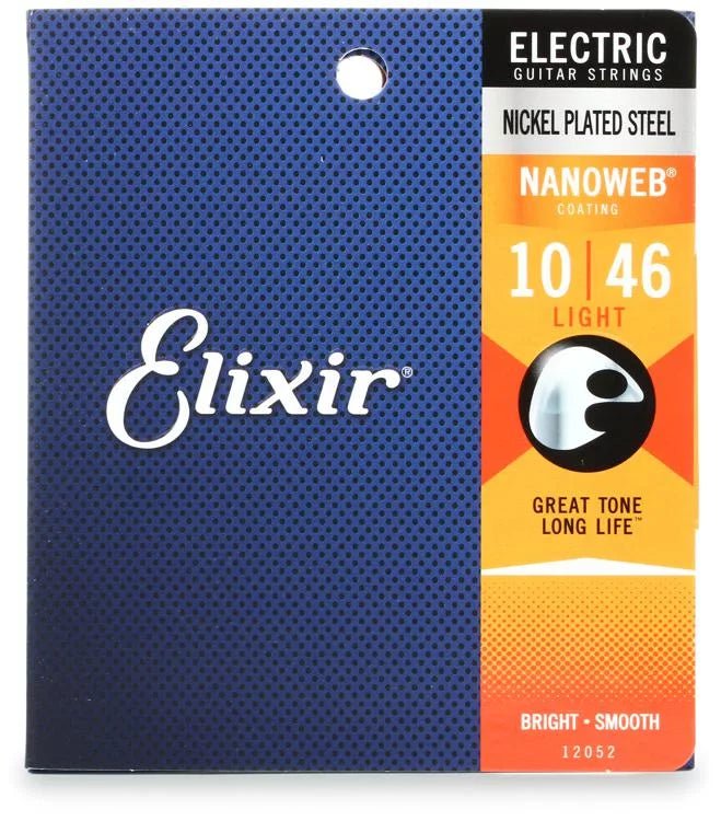 Elixir Strings 12052 Nanoweb Electric Guitar Strings - .010-.046 Light - Leitz Music-998390313261-12052