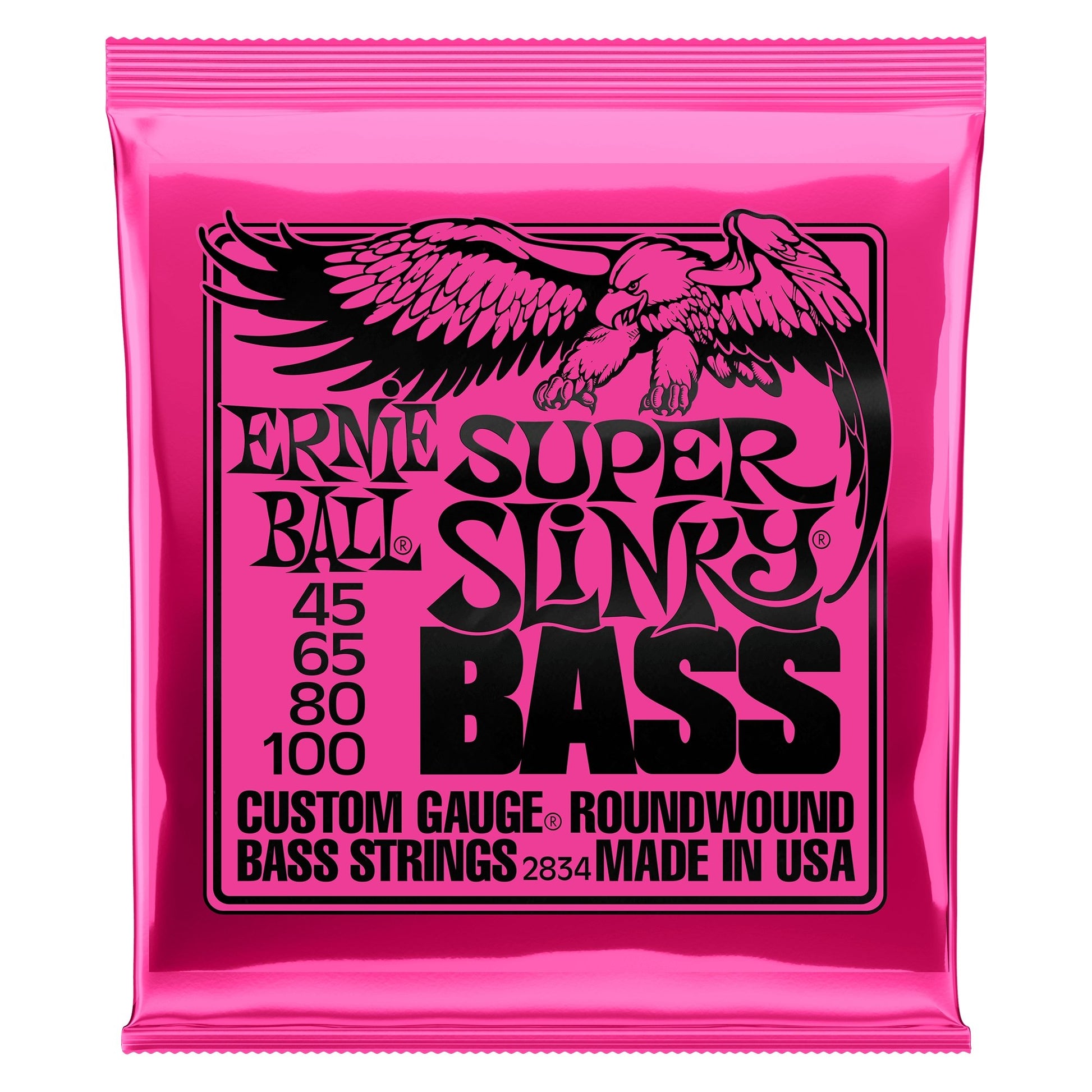 Ernie Ball 2834 Super Slinky Nickel Wound Electric Bass Guitar Strings - .045-.100 - Leitz Music-749699128342-2834