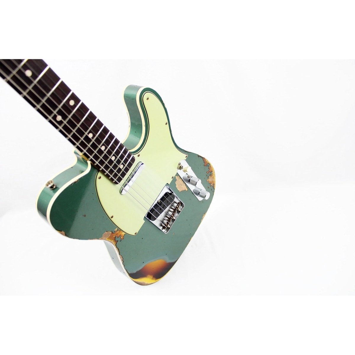 Fender Custom Shop 1960 Telecaster Custom Heavy Relic - Aged Sherwood Metallic over 3 Color Sunburst - Leitz Music--CZ570921