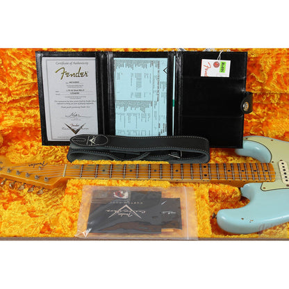Fender Custom Shop Limited Edition 62 Bone Tone Stratocaster Relic - Faded Aged Daphne Blue - Leitz Music--CZ558385