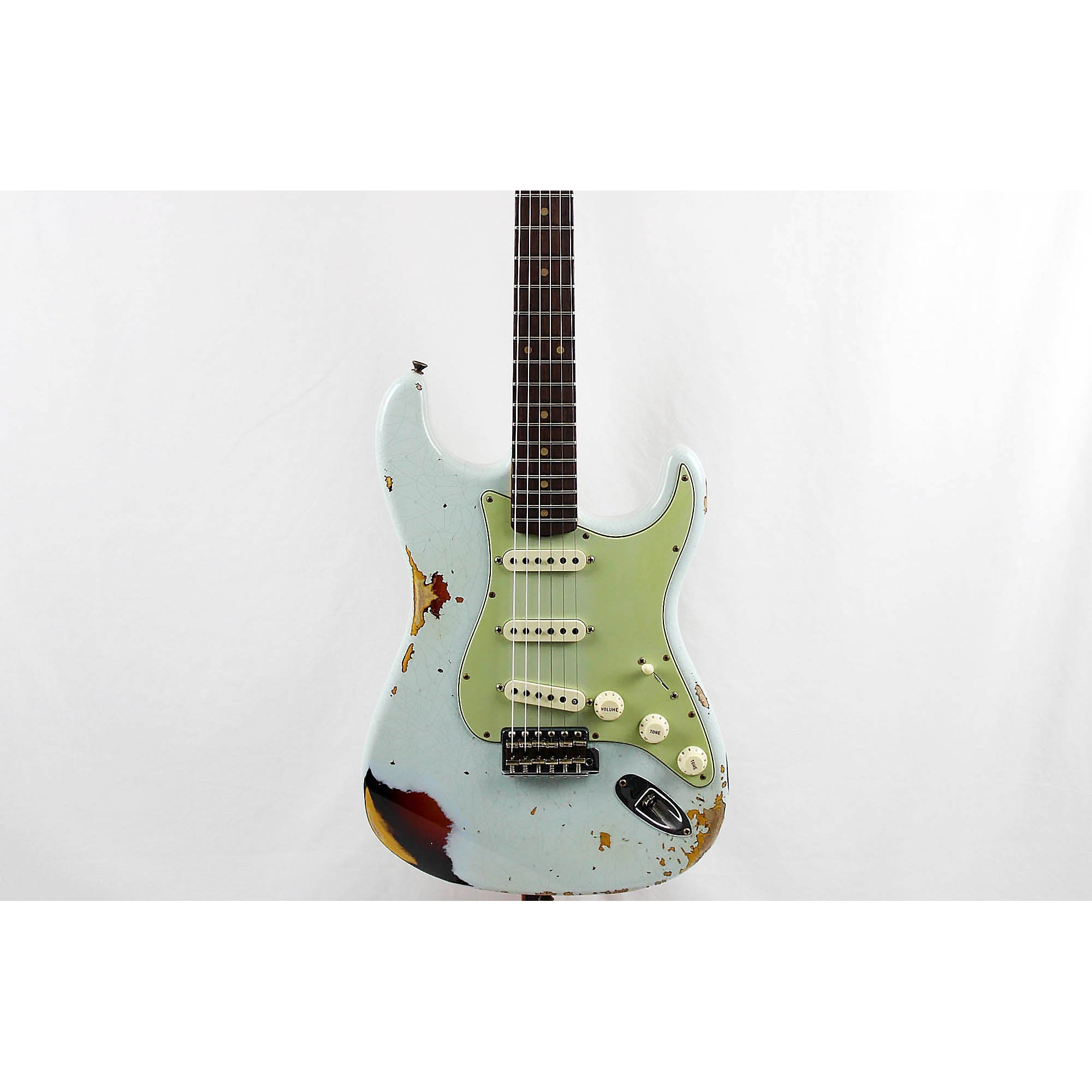 Fender Custom Shop Limited Edition 62 Stratocaster Heavy Relic - Faded Aged  Sonic Blue over 3 Tone Sunburst