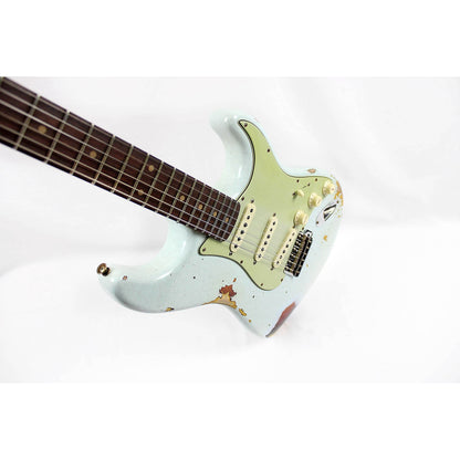 Fender Custom Shop Limited Edition 62 Stratocaster Heavy Relic - Faded Aged Sonic Blue over 3 Tone Sunburst - Leitz Music