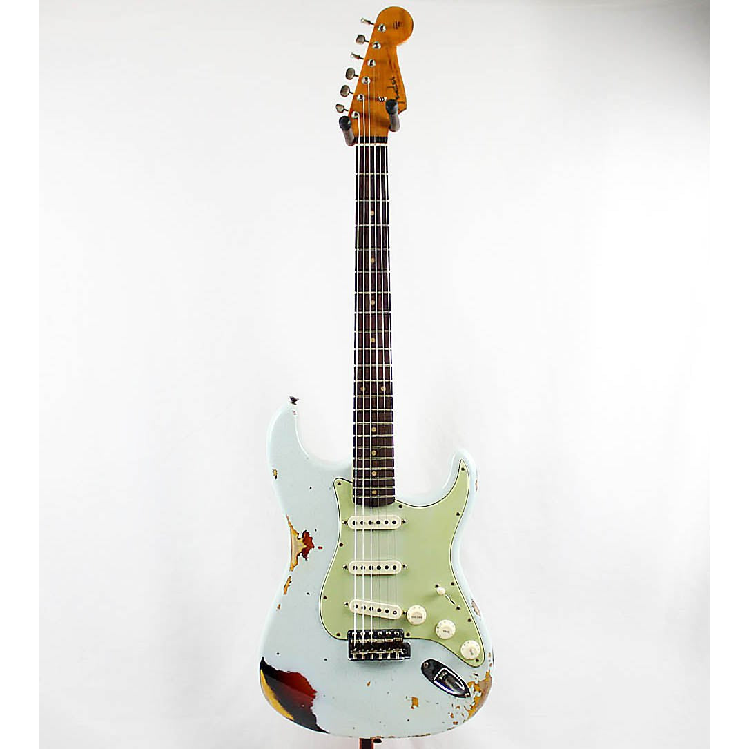 Fender Custom Shop Limited Edition 62 Stratocaster Heavy Relic - Faded Aged Sonic Blue over 3 Tone Sunburst - Leitz Music