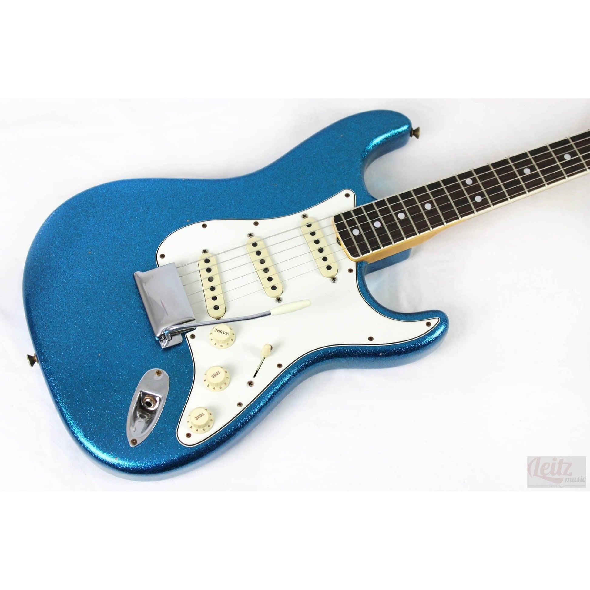 Fender Custom Shop Limited Edition '65 Stratocaster Journeyman Relic - Aged Blue Sparkle - Leitz Music--CZ550157