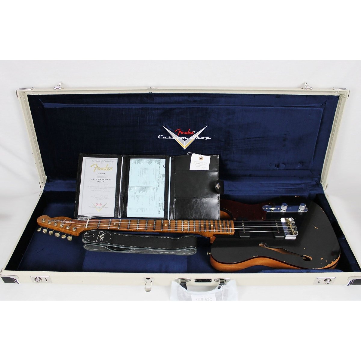 Fender Custom Shop Limited Edition P-90 Thinline Telecaster Relic - Black Top - Leitz Music--CZ571320