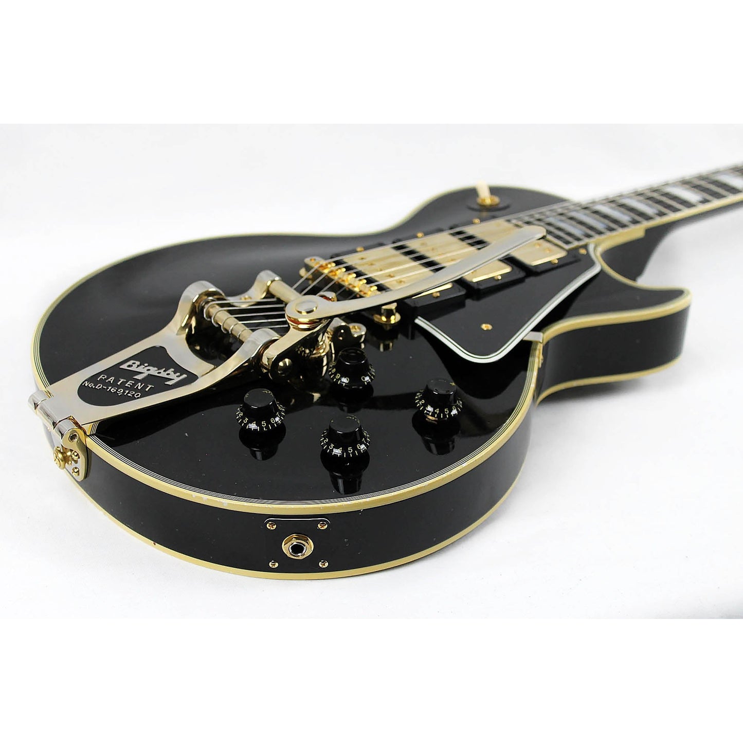 Gibson Custom 1957 Les Paul Custom Reissue 3-pickup w/ Bigsby - Murphy Lab Light Aged Ebony - Leitz Music-711106050249-LPB357LAEBBG1