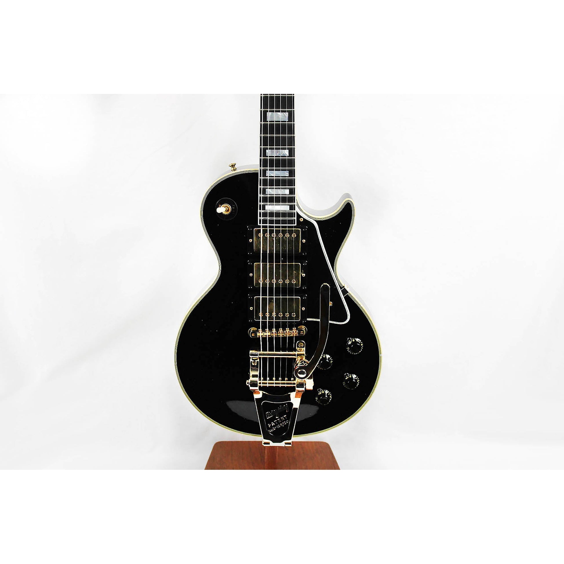 Gibson Custom 1957 Les Paul Custom Reissue 3-pickup w/ Bigsby - Murphy Lab Light Aged Ebony - Leitz Music-711106050249-LPB357LAEBBG1