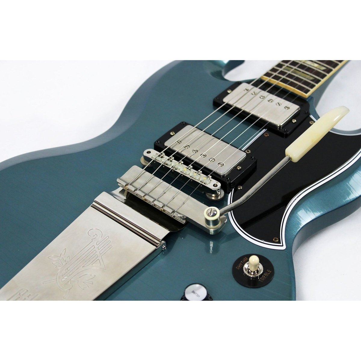 Gibson Custom 1964 SG Standard Maestro Reissue - Murphy Lab Ultra Light Aged Pelham Blue - Leitz Music-711106050607-SGSR64ULPBNM1