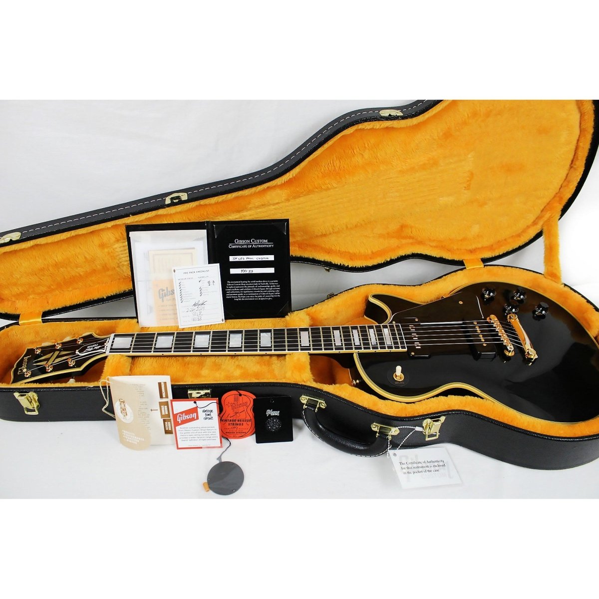 Gibson Custom Shop 1954 Les Paul Custom Staple Pickup Reissue VOS - Ebony - Leitz Music-711106434254-LPB54VOEBGH1