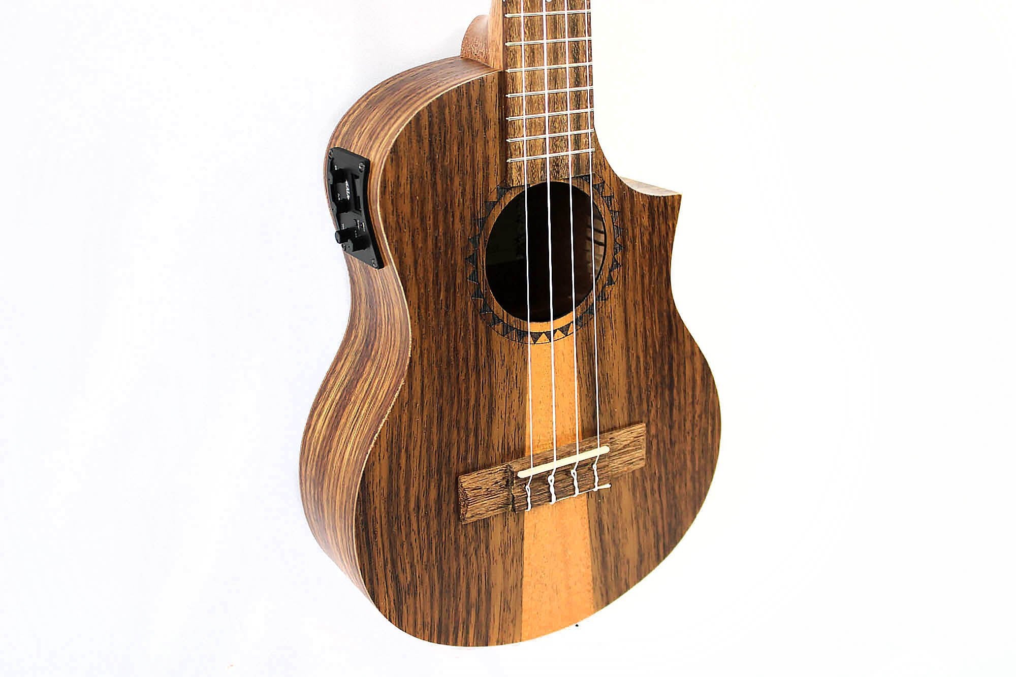 Kala KA-TK-T-CE TEAK TRI-TOP TENOR UKULELE W/ CUTAWAY & EQ - Leitz