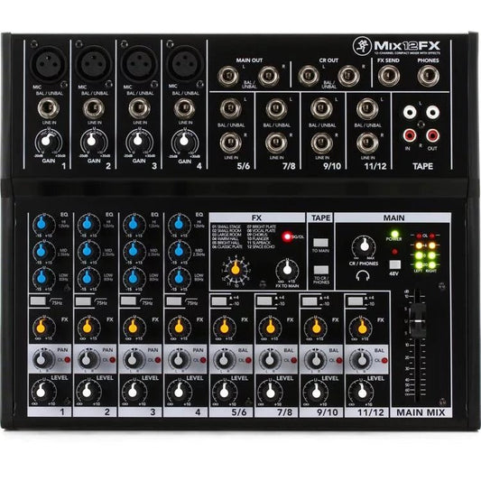 Mackie Mix12FX 12-channel Compact Mixer with Effects - Leitz Music-818259414284-MIX12FX