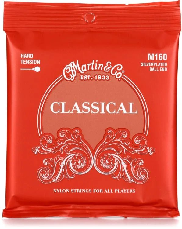 Martin M160 Classical Silver-Plated Ball End Nylon Strings - Hard Tension - Leitz Music-818259176304-M160