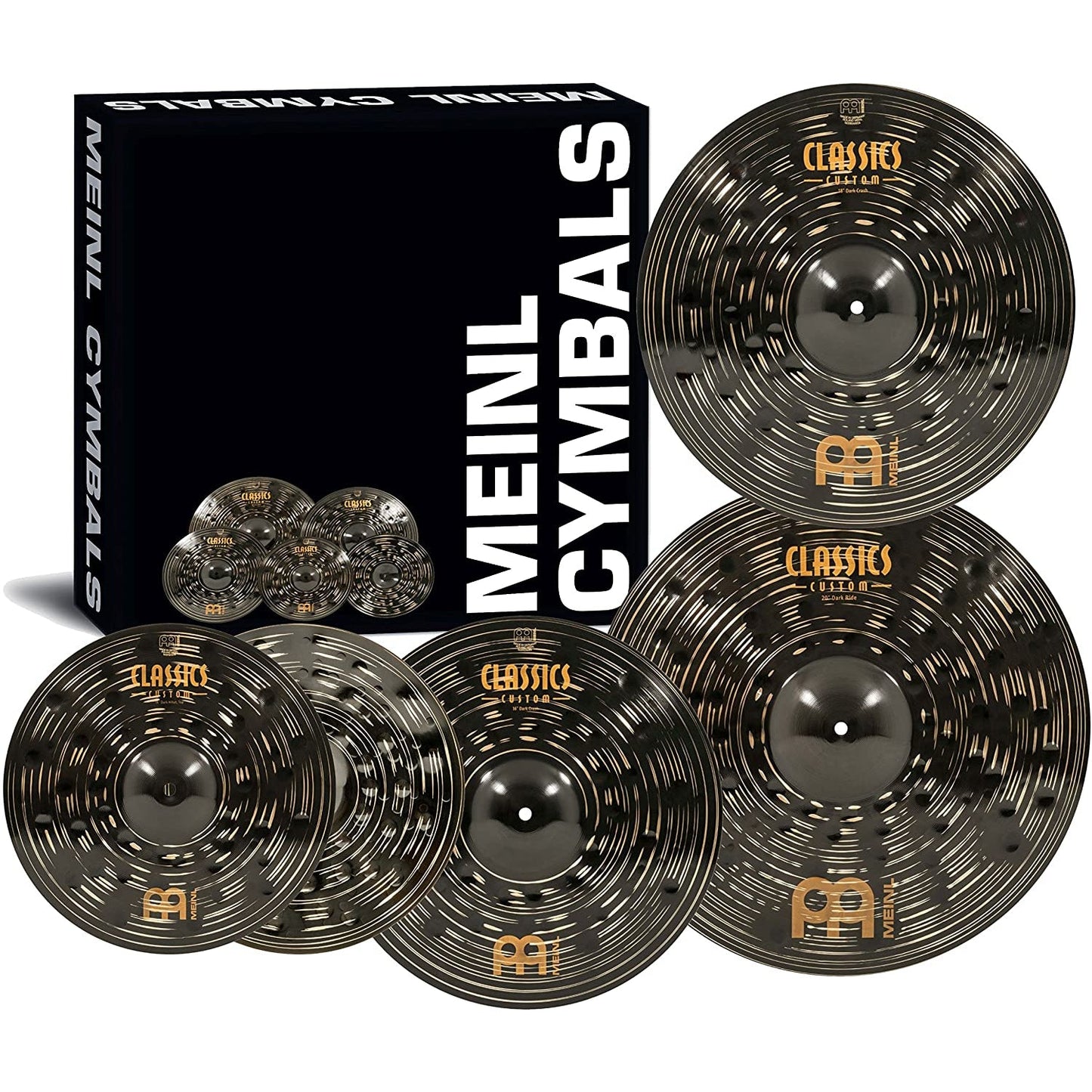Meinl Cymbals Classics Custom Dark Set - 14/16/20 inch - with Free 18 inch Crash - Leitz Music-840553015317-ccd460+18