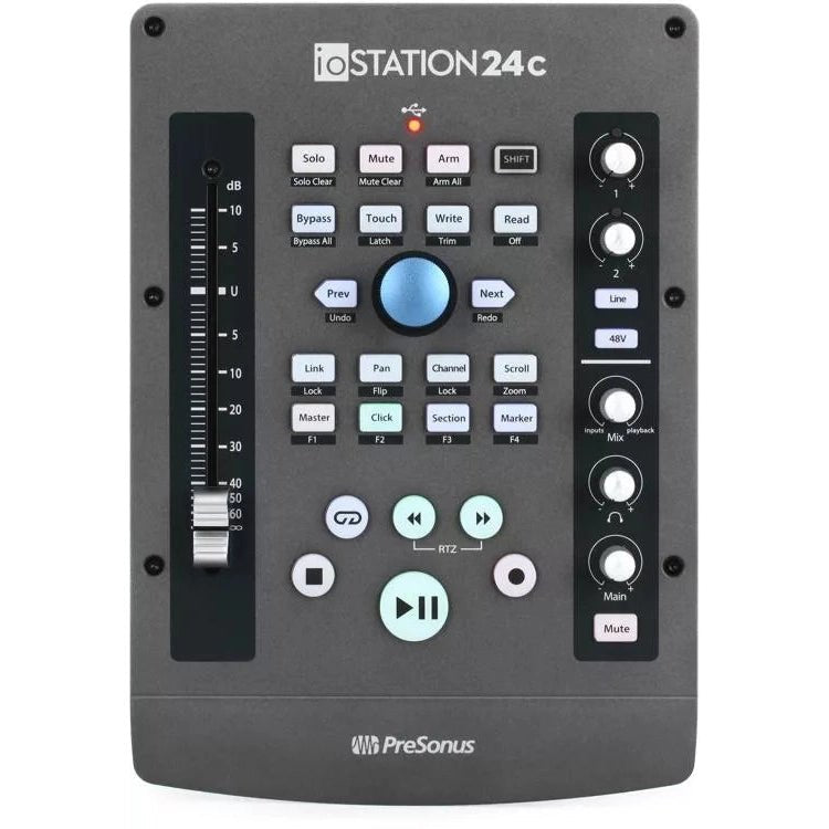 PreSonus ioSTATION 24c 2x2 USB-C Audio Interface and Production Controller - Leitz Music-673454008672-IOSTATION24C