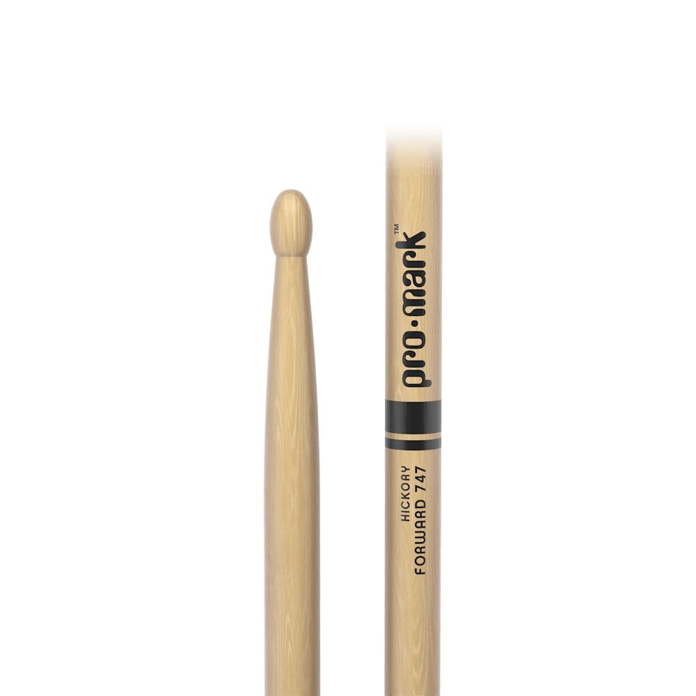 Promark Classic Forward Drumsticks - 747 Rock Hickory - Wood Tip - Leitz Music-818264437612-tx747w