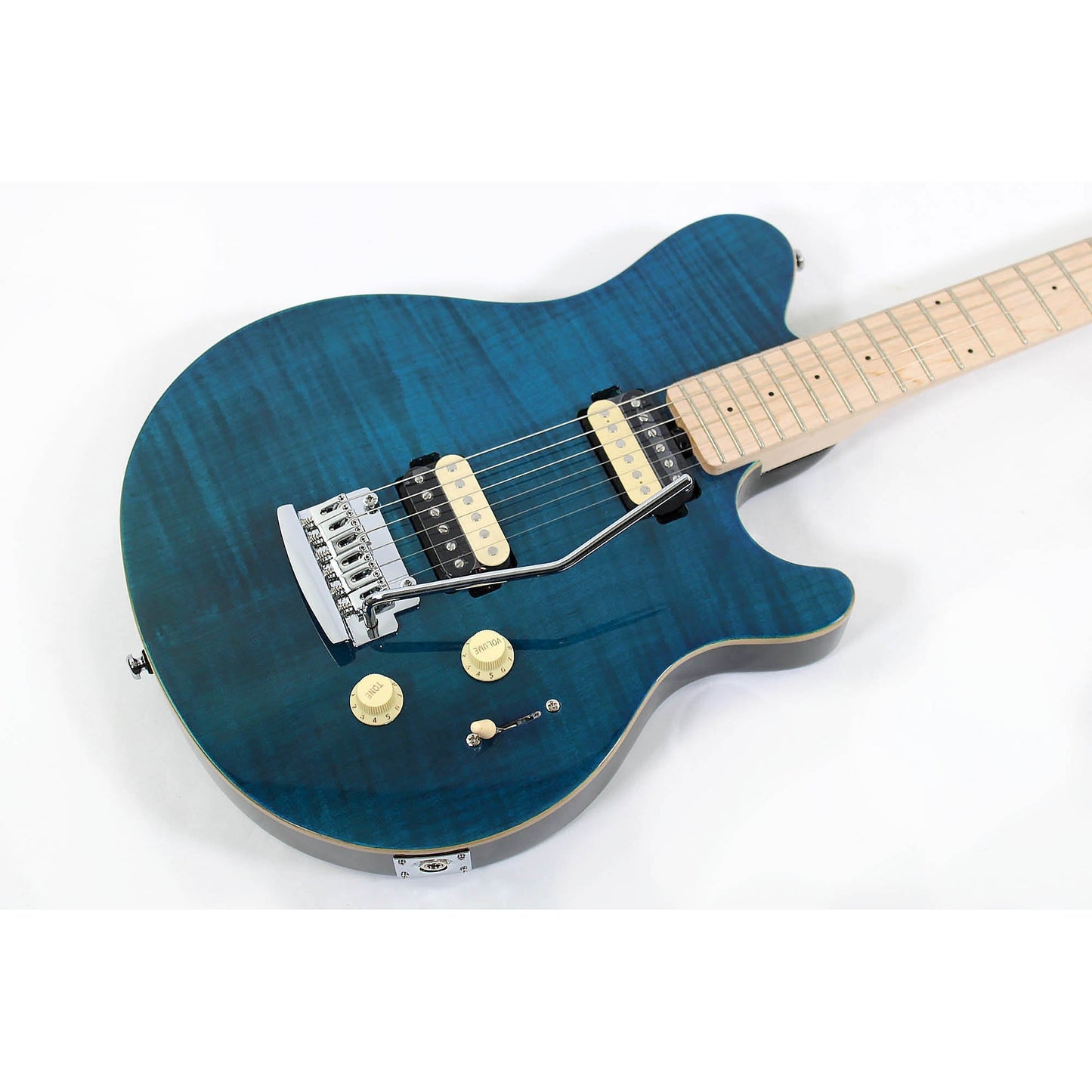 Sterling By Music Man Axis Flame Maple - Neptune Blue - Leitz Music--AX3FMNBLM1