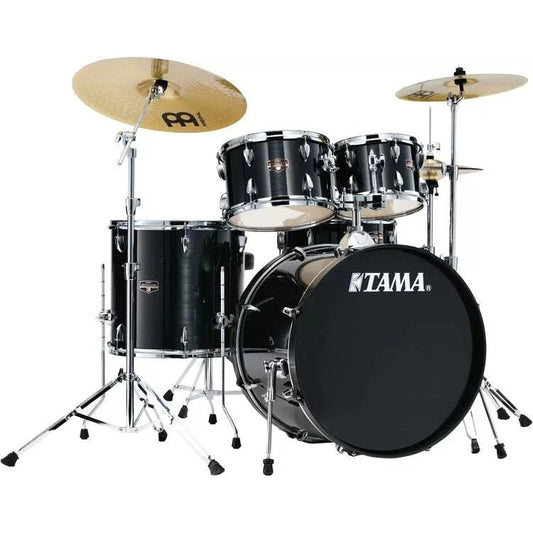 Tama Imperialstar IE52C 5-piece Complete Drum Set with Snare Drum and Meinl Cymbal - Hairline Black - Leitz Music--