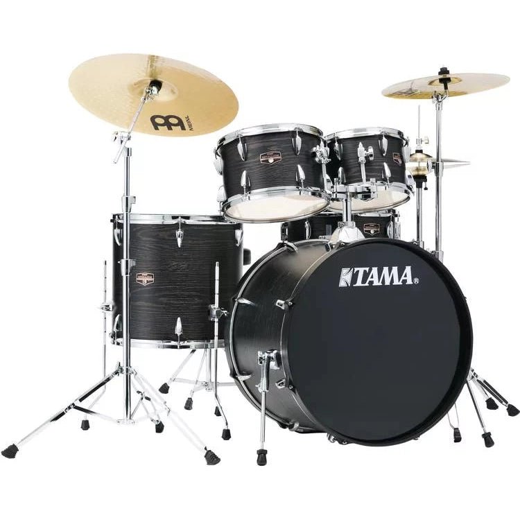 Tama Imperialstar IE52C 5-piece Complete Drum Set with Snare Drum and Meinl Cymbals - Black Oak Wrap - Leitz Music-4549763189684-ie52cbow