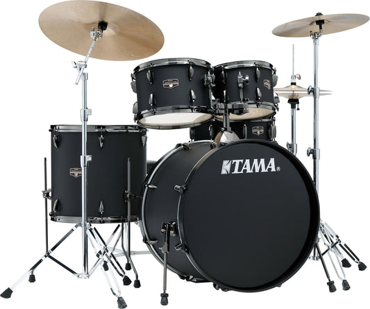 Tama Imperialstar IE52C 5-piece Complete Drum Set with Snare Drum and Meinl Cymbals - Blacked Out Black - Leitz Music--IE52CBBOB