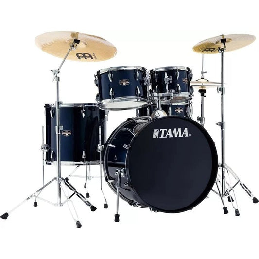Tama Imperialstar IE52C 5-piece Complete Drum Set with Snare Drum and Meinl Cymbals - Dark Blue - Leitz Music-4549763207128-ie52cdb