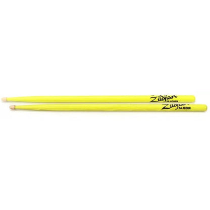 Zildjian Acorn Drumsticks - 5A - Neon Yellow - Leitz Music-995477868157-z5aacdgy